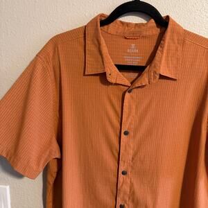 Roark Men's Quick Dry Breathable Orange Short Sleeve Button Up Size Large